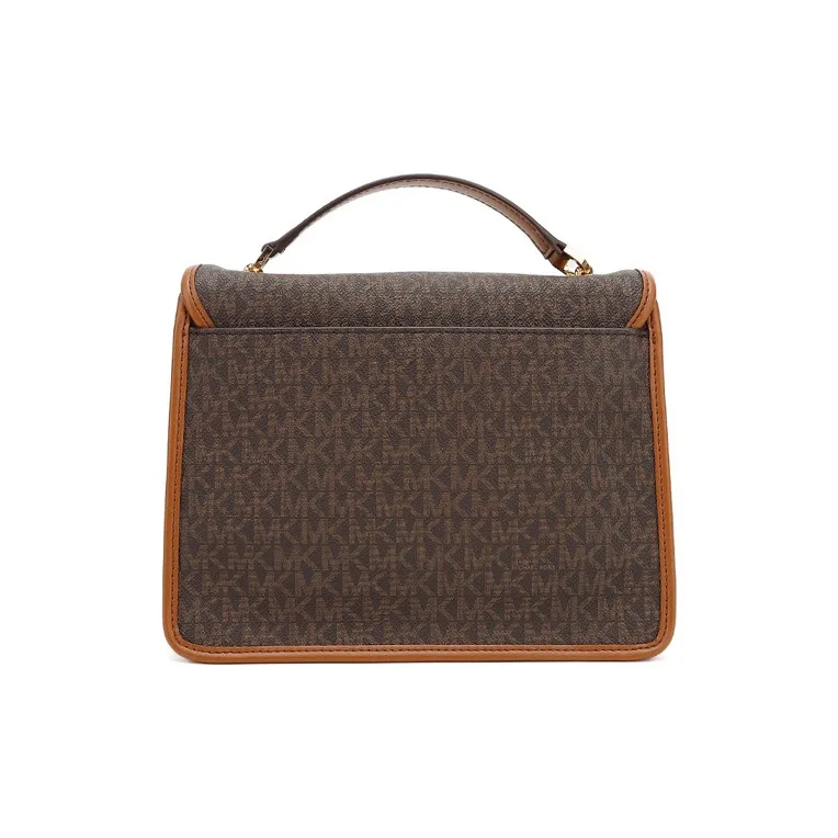 MICHAEL KORS Regina Leather Shoulder Bag Crossbody Bag Medium Size Women's Vanilla & Brown-2
