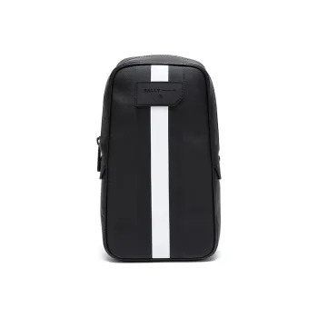 BALLY TANIS PVC One Shoulder Crossbody Sling Bags Men's Black