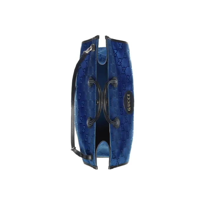GUCCI Off The Grid Nylon With Leather Tote Bag, Shopping Bag, Handbag Unisex Blue-5