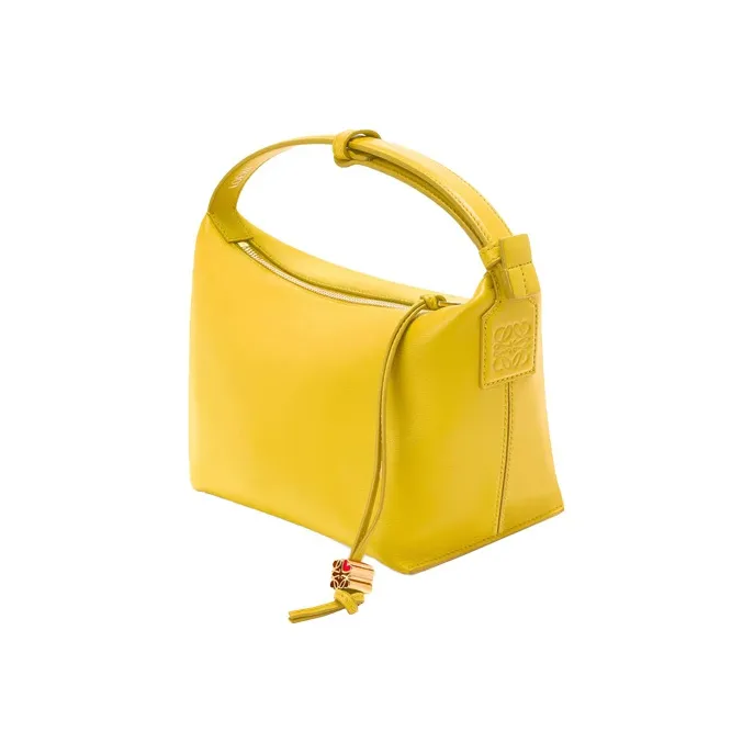 LOEWE Cubi Nappa Calfskin Handbag Small Size Women's Yellow-1