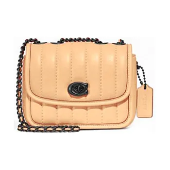 COACH Madison Nappa Sheep Leather With Leather Small Square Bag Shoulder Bag, Crossbody Bag Mini Women's Orange Pink