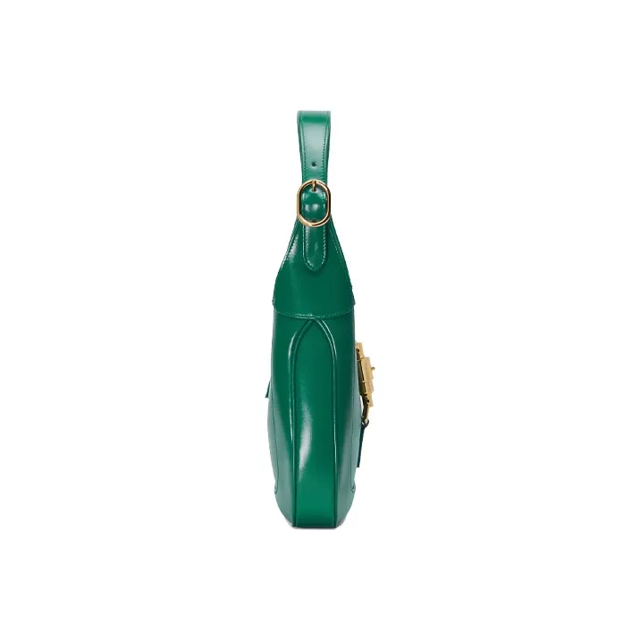 GUCCI Jackie 1961 Leather Crescent Shoulder Bag Shoulder Bag Small Size Women's Emerald Green-2