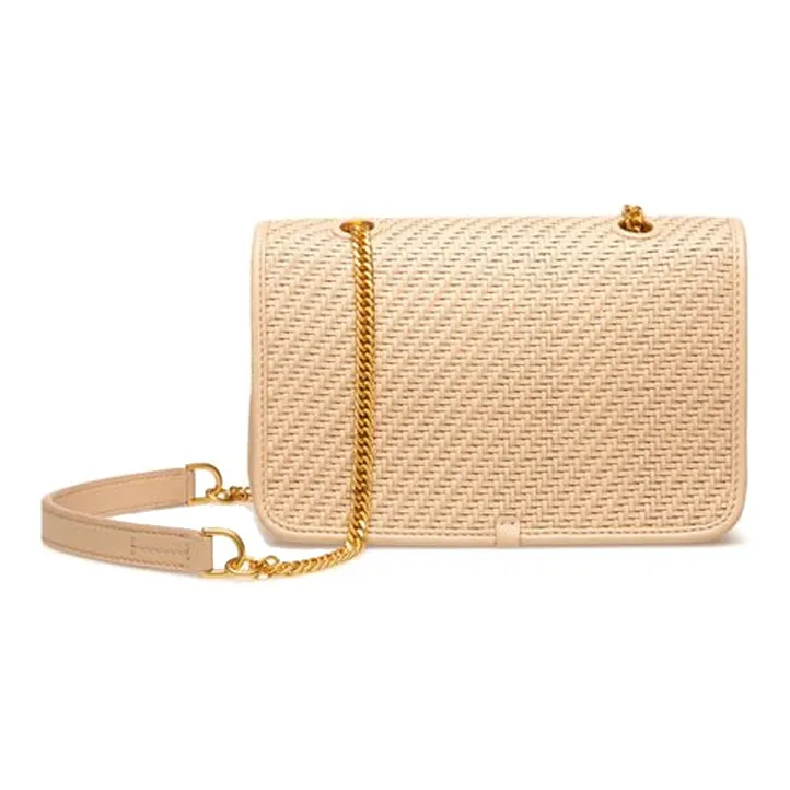 BALLY Vestige Leather Chain Bag Shoulder Bag Crossbody Bag Medium Size Women's Light Pink-1