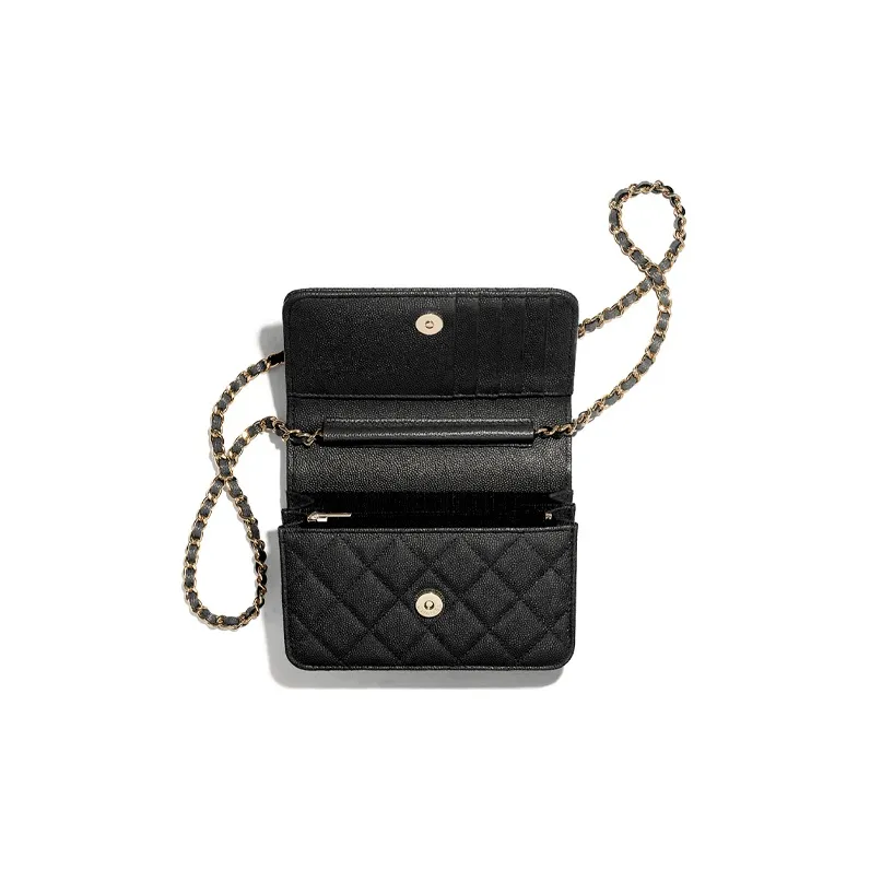 CHANEL WOC Caviar Cow Leather Shoulder Bag, Crossbody Bag Mini Women's Black-2