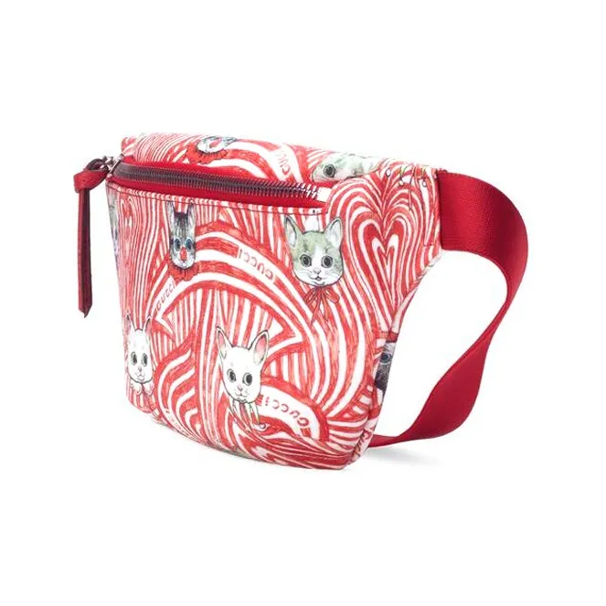 GUCCI Yuko Higuchi Collaboration Canvas With Leather Fanny Pack, Sling Bag, Kids' Bag Kids' Red/White-1