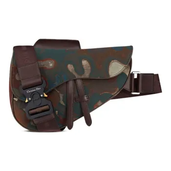 DIOR PETER DOIG Denim Sling Bag Men's Camouflage Brown