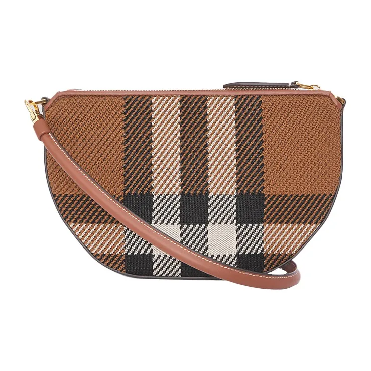 Burberry Olympia Cow Leather Shoulder Bag, Crescent Bag, Clutch, Shoulder Bag, Handbag Regular Women's Brown-3