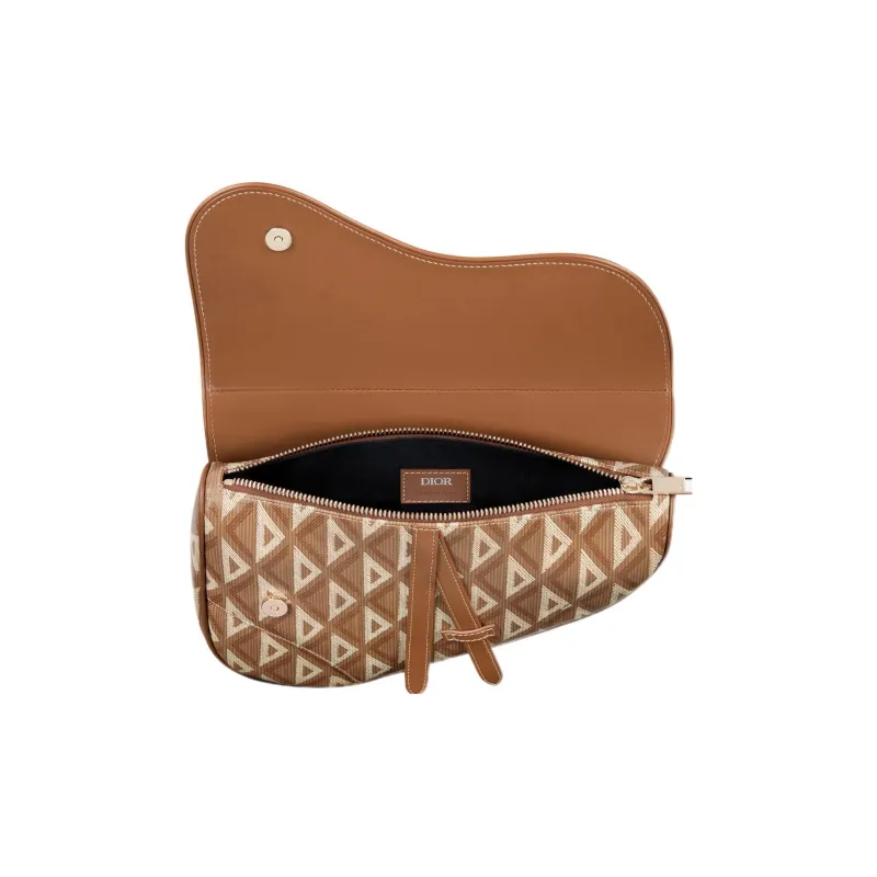 DIOR Saddle Grained Cow Leather With Canvas Saddle Bag Fanny Pack Sling Bag Shoulder Bag Crossbody Bag Men's Coffee-6