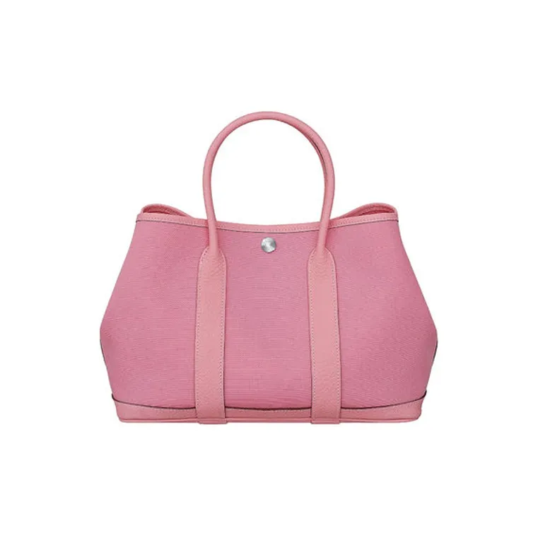 HERMES Garden Party Canvas With Leather Canvas Bag Handbags Women's 5P Pink-0