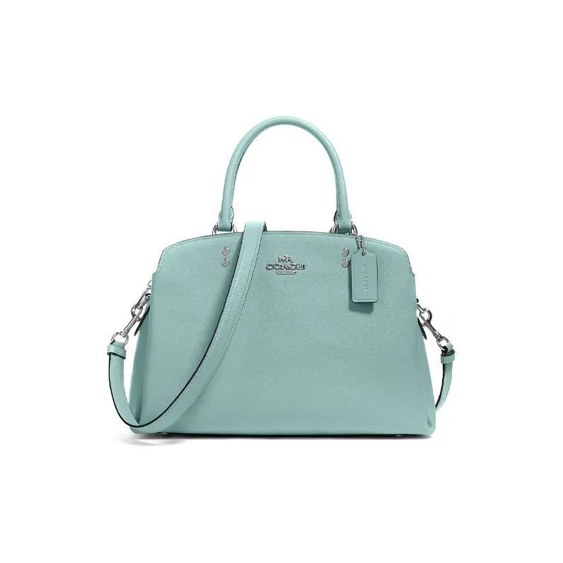 COACH Lillie Leather Handbag Large Size Women's Light Lake Green-0