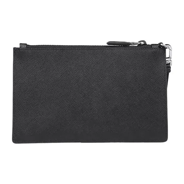 PRADA Leather Card Holder Coin Purse Clutch Men's Black-1
