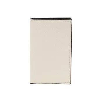 Valextra Cow Leather Card Holder Unisex White