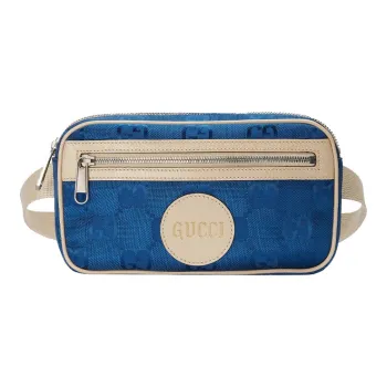 GUCCI Off The Grid Nylon Fabric Sling Bag Fanny Pack Unisex Blue/Beige