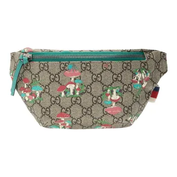 GUCCI Canvas With Leather Fanny Pack Sling Bags Kids' Bags Kids' Ebony Wood With Mint Green/Sweet Color