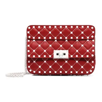 Valentino Sheepskin Crossbody Bag Shoulder Bag Women's Red