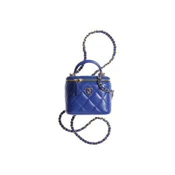 CHANEL Sheepskin Box Bag, Shoulder Bag, Crossbody Bag Mini Women's Royal Blue