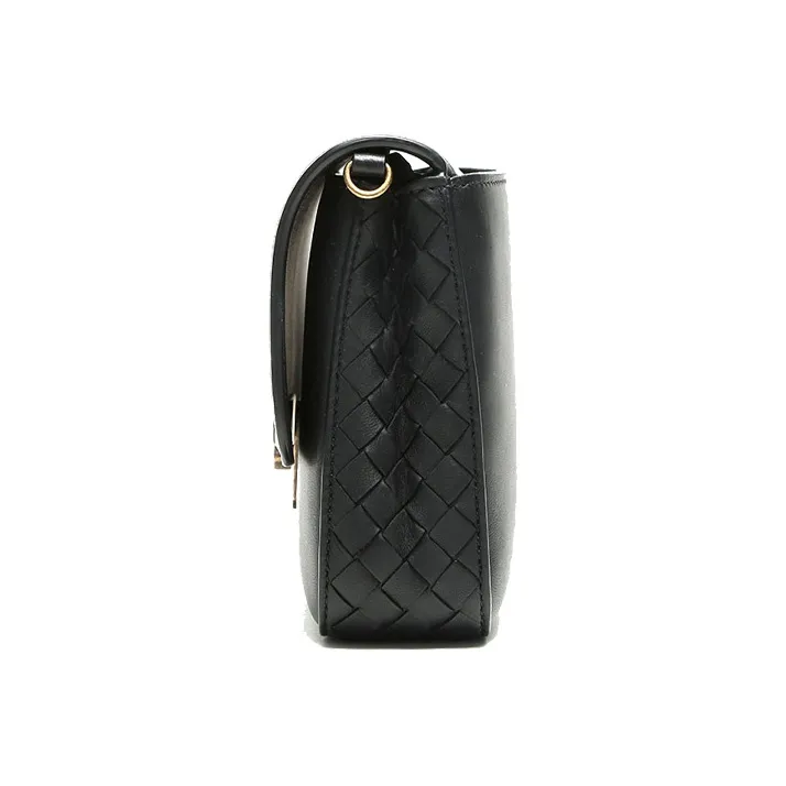 Bottega Veneta Sheepskin Portable Crossbody Bag Shoulder Bag Women's Black-5