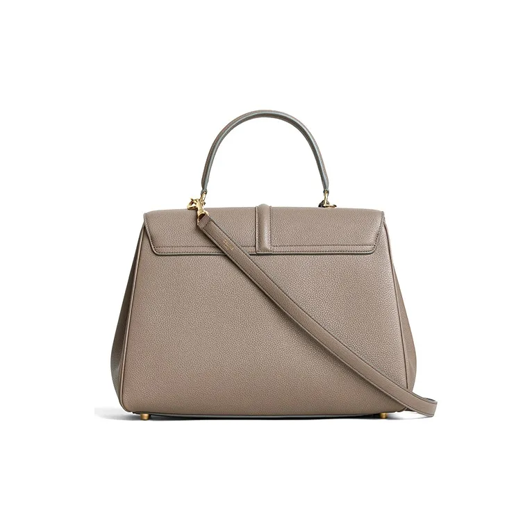 CELINE 16 Calfskin Handbag Medium Size Women's Egg Stone Brown-2