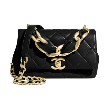 CHANEL 19Bag Lambskin Handbag, Shoulder Bag, Crossbody Bag Women's Black