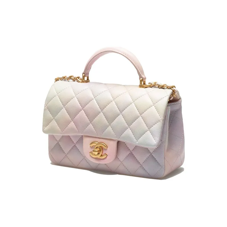CHANEL Classic Flap CF Lambskin Shoulder Bag, Crossbody Bag, Handbag Mini Women's Light Pink-1