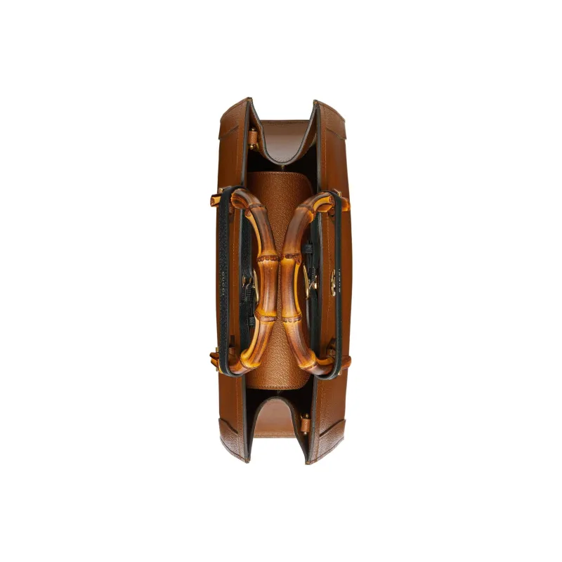 GUCCI Diana Leather One Shoulder Handbags Medium Size Unisex Brown-5
