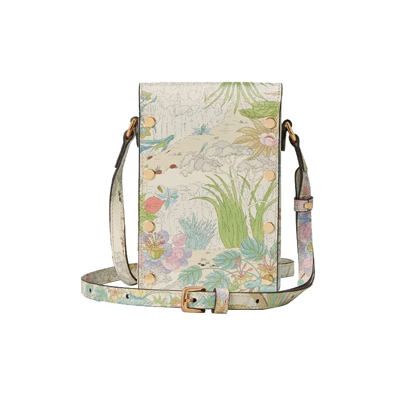 GUCCI Horsebit 1955 Leather Cell Phone Pouch Cigarette Case Bag Shoulder Bag Crossbody Bag Mini Unisex White/Multicolor-2