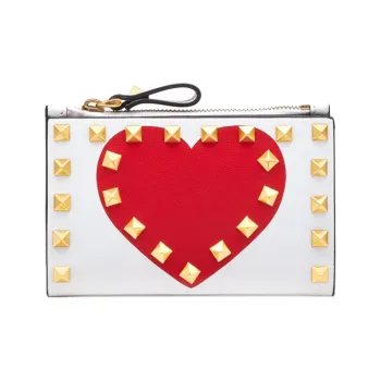 Valentino Amore Leather Card Holder Regular Women's Red
