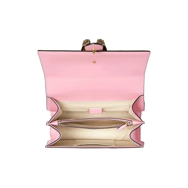 GUCCI Dionysus Leather Crossbody Handbag Shoulder Bag Medium Size Women's Pink/Navy Blue/Red-3