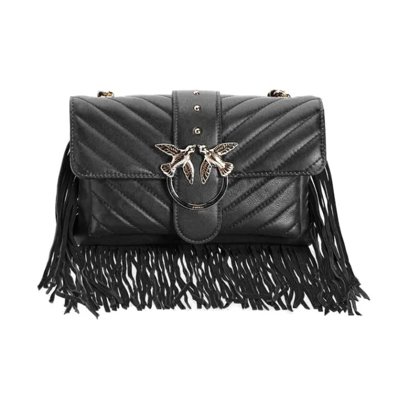PINKO Leather Crossbody Bag Women's Black-0