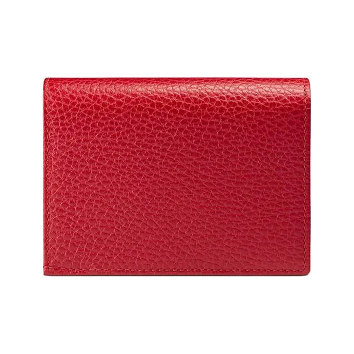 GUCCI Marmont Leather Card Holder Women's Red-1