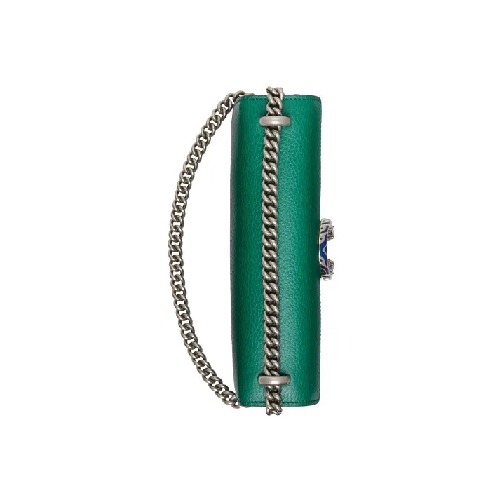 GUCCI Dionysus Leather Shoulder Bag, Crossbody Bag Trumpets Women's Green-4