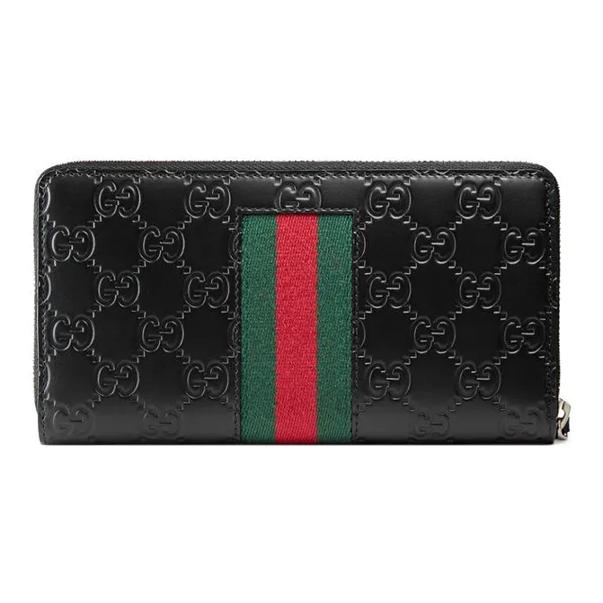 GUCCI Leather Wallet Men's Black-2