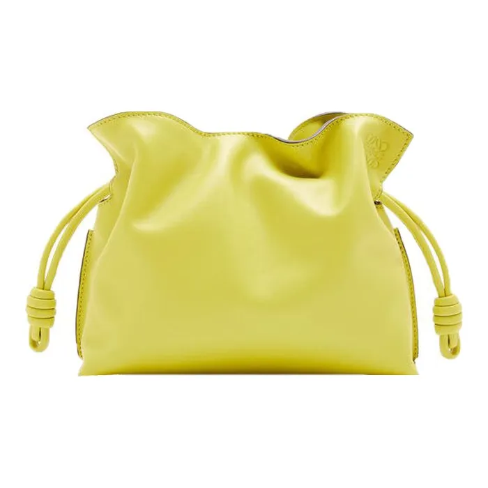 LOEWE Flamenco Lacquered Finish Handheld One Shoulder Crossbody Bag Extra Large Women's Lemon-0