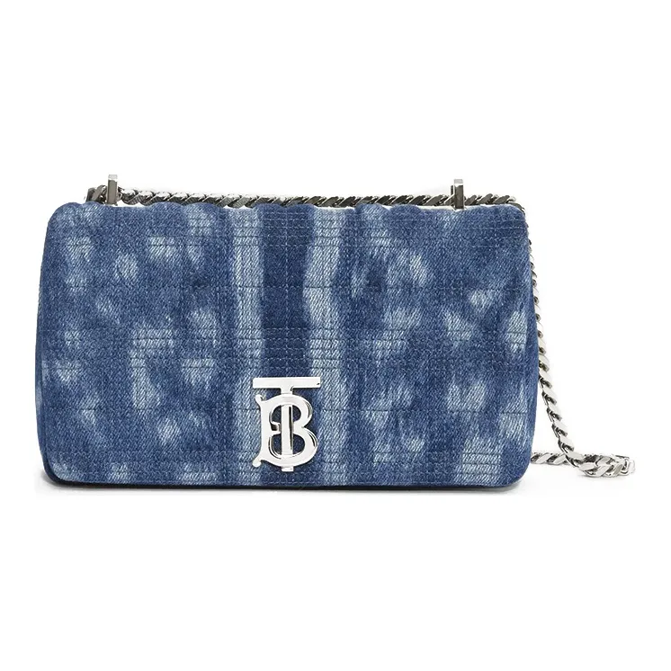 Burberry Lola Lola Bag Denim Crossbody Bag Shoulder Bag Women's Blue-0