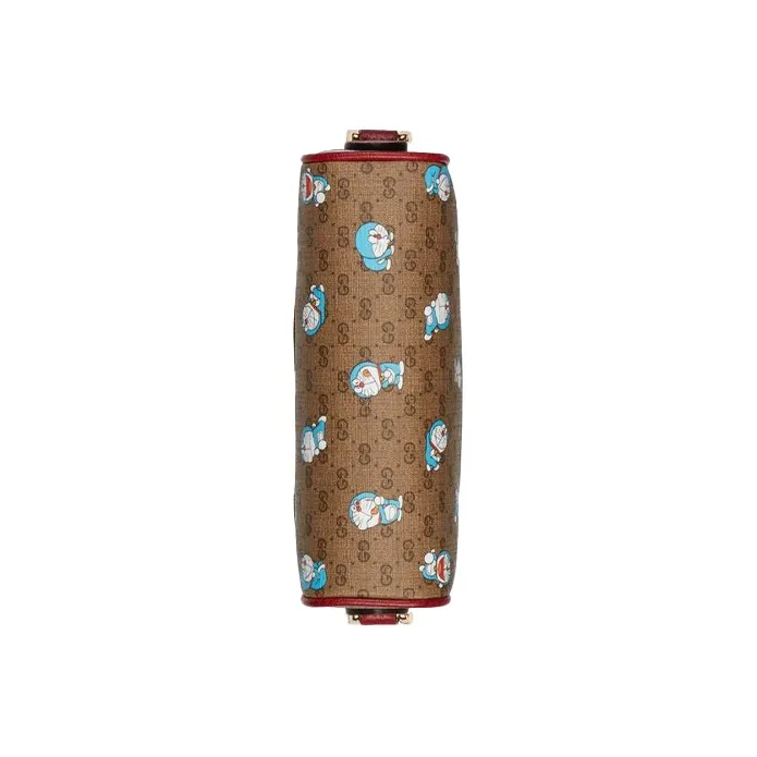 GUCCI Doraemon Collaboration Canvas With Leather Camera Bags Crossbody Bags Shoulder Bags Unisex Brown-4