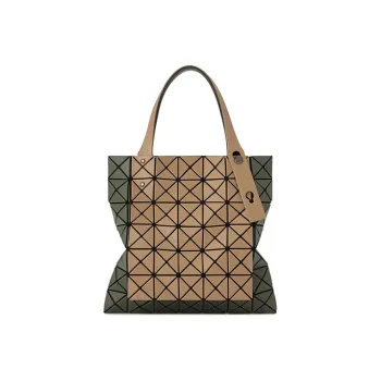 ISSEY MIYAKE Prism Polyethylene Resin Shoulder Bag, Crossbody Bag, Handbag Unisex Light Brown & Khaki
