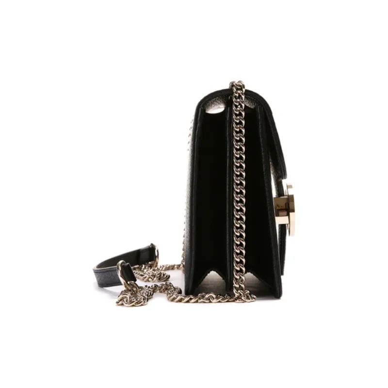 GUCCI Cow Leather Messenger Bag Wind Instrument Bag Shoulder Bag Crossbody Bag Women's Black-4