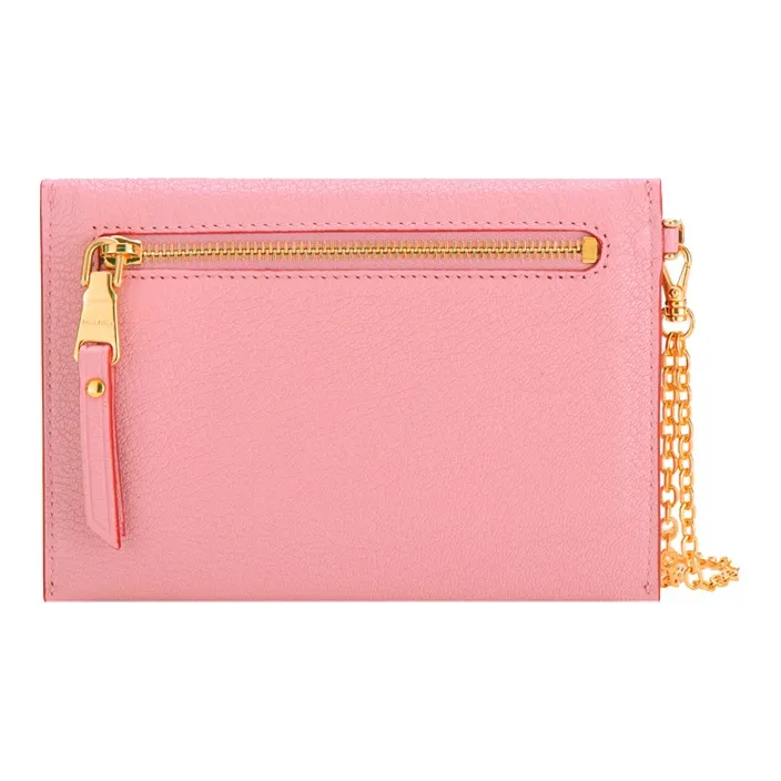 MIU MIU Sheepskin Envelope Bag Wallets Small Size Women's Pink-2