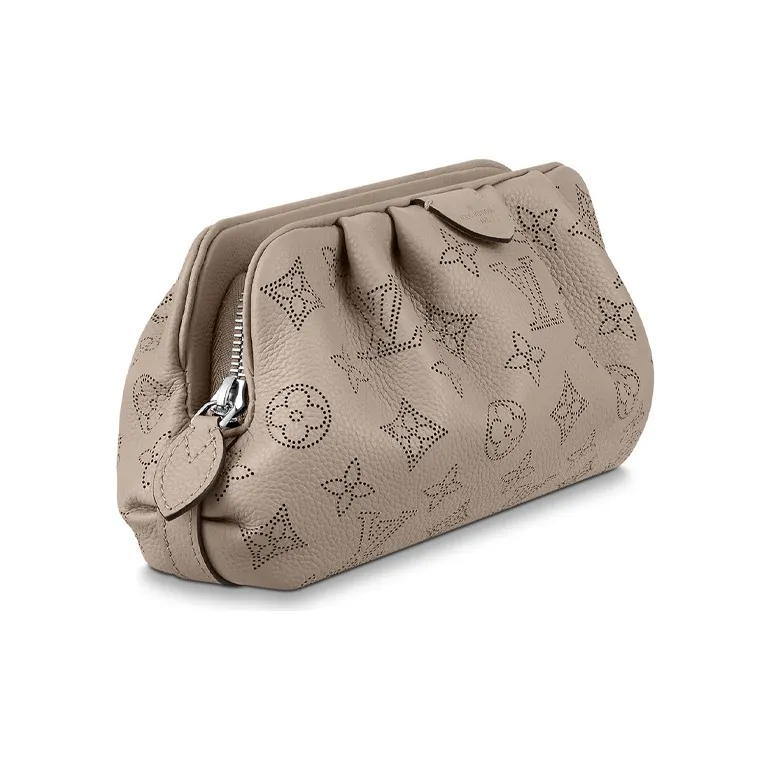LOUIS VUITTON Scala Pouch Mini Mahina Perforated Galet Gray-1
