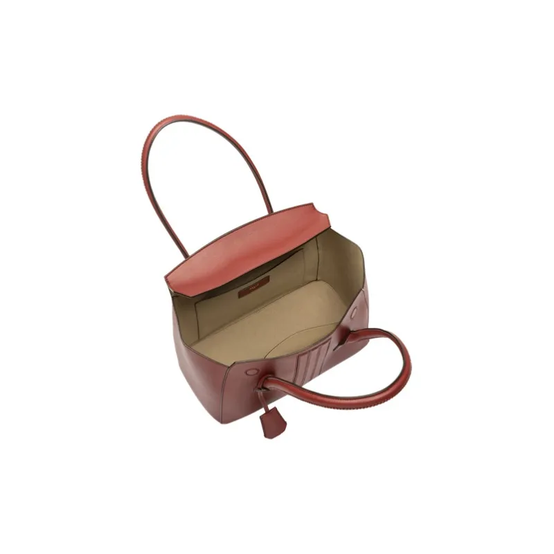 BALLY Leather Controller Bag Handbag Shoulder Bag Regular Women's Red-2