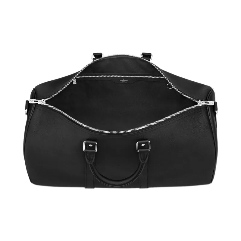LOUIS VUITTON Keepall Bandouliere Taiga Leather 50 Black-3