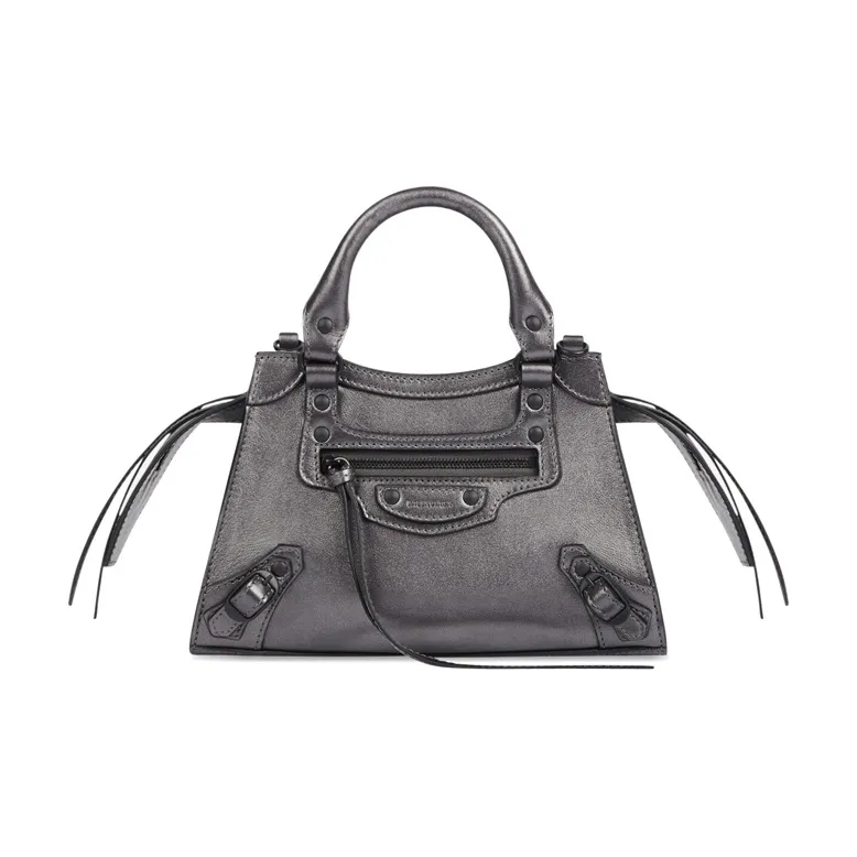 Balenciaga Neo Classic Cow Leather Handbag Shoulder Bag Handbag Mini Women's Dark Silver-0