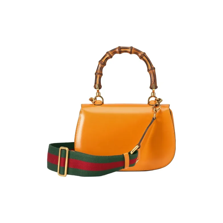 GUCCI GUCCI Luggage Leather Shoulder Bag Crossbody Bag Handbag Small Size Women's Yellow-2