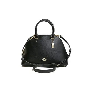 COACH Katy Leather Dome Bag, Shoulder Bag, Crossbody Bag, Handbag Tubas Women's Black