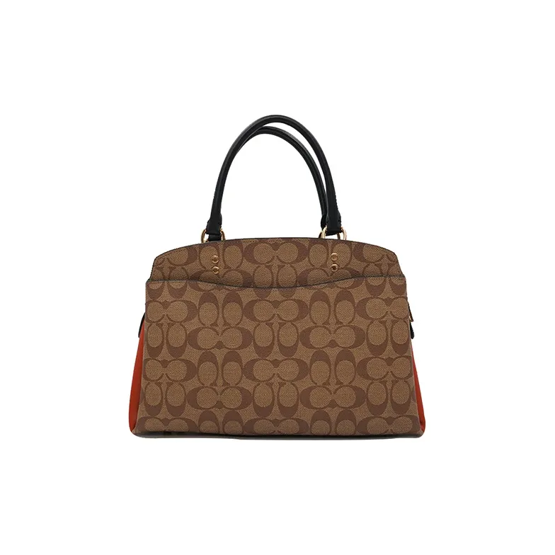 COACH PVC Crossbody Handbags Large Size Women's Khaki Color Blocking-2