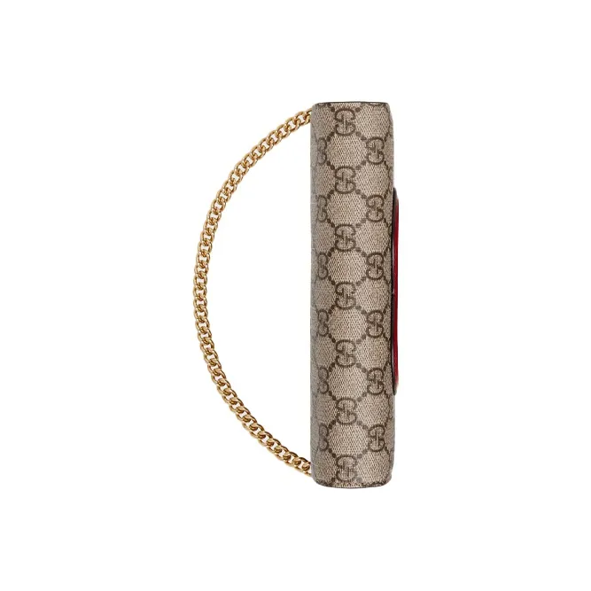 GUCCI Canvas Chain Wallet, Crossbody Bag, Shoulder Bag Women's-3
