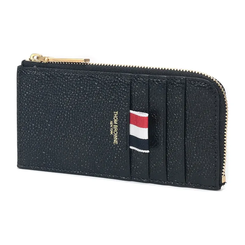 THOM BROWNE Pebbled Half Zipped Around Wallet-1