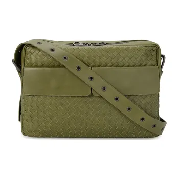 Bottega Veneta Leather Crossbody Bag Men's Green