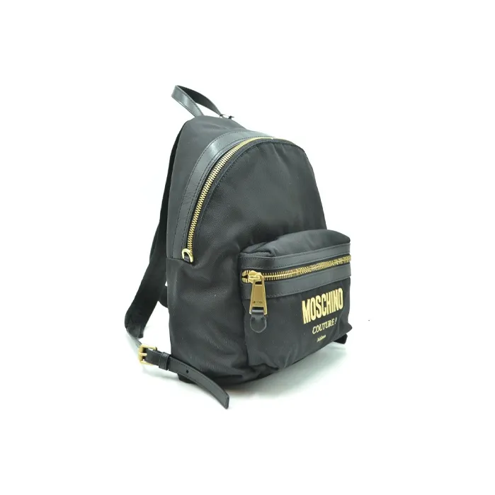 MOSCHINO Fabric With Leather Backpack Women's Black-1