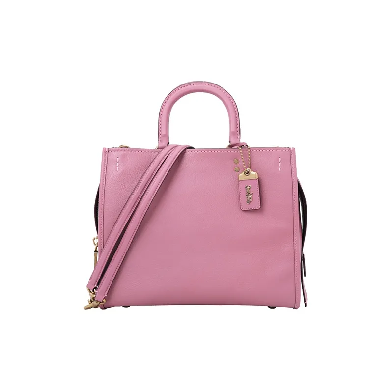 COACH Rogue Leather Shoulder Bag, Crossbody Bag, Handbag Large Size Women's Rose Pink-0